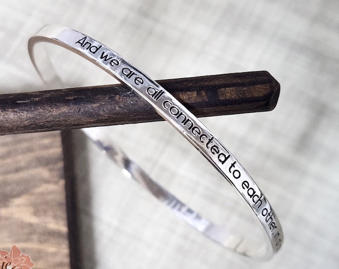 Personalized Silver Bangle, 4mm Sterling Silver Engraved Message Bracelet, Names, Custom Text, Grandmas Bracelet, Mom's Bracelet