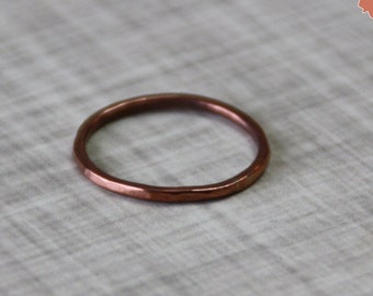 Copper Stacking Rings, Hammered Skinny Band, Textured Bands, Sizes 4, 5, 6, 7, 8, 9, 10, 11, 12 and half sizes