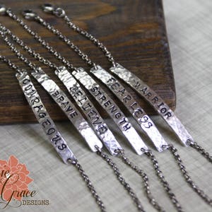 Sterling Silver Message Bar Bracelet, Hammered, Hand Stamped, Minimalist, Personalized Silver Bar, Nameplate, ID Bracelet