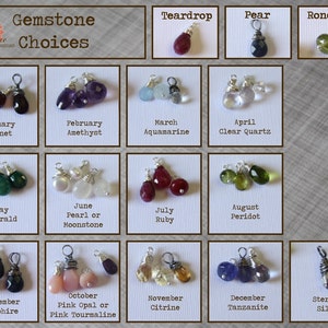 Puede incluir: Un gráfico que muestra las opciones de piedras preciosas para cada mes del año. El gráfico está dividido en 12 secciones, cada una con una piedra preciosa y su mes correspondiente. Las piedras preciosas se muestran en su forma natural, con la excepción de la piedra preciosa de junio, que es una perla o una piedra lunar. El gráfico también incluye los nombres de las piedras preciosas y sus meses correspondientes.