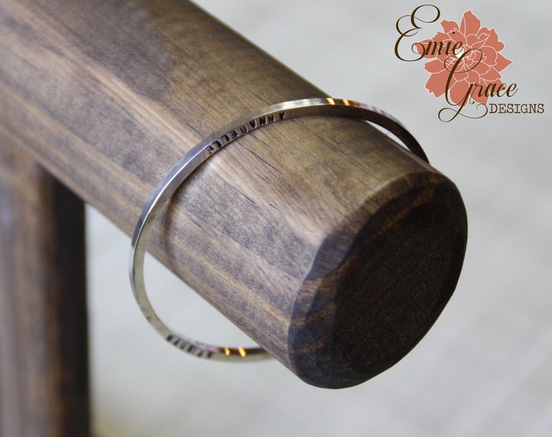 Sterling Silver Bangle Stamped Names Bracelet Square Bangle Etsy