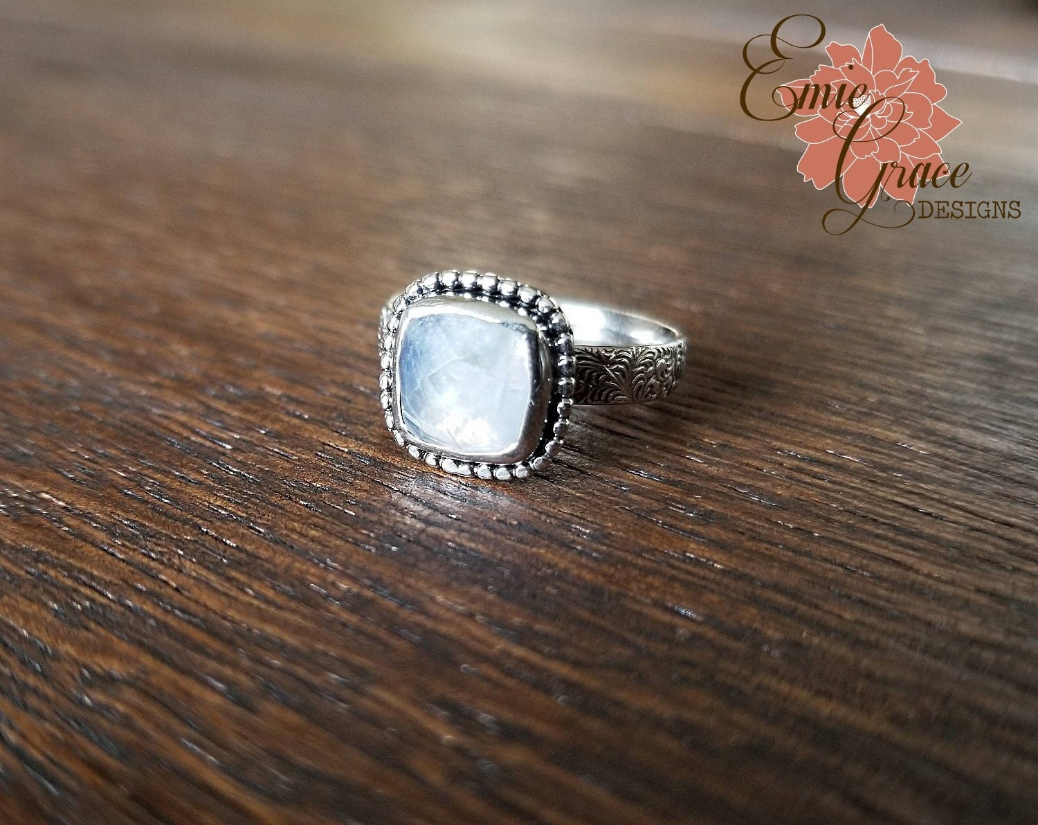 Cushion cut deals moonstone ring