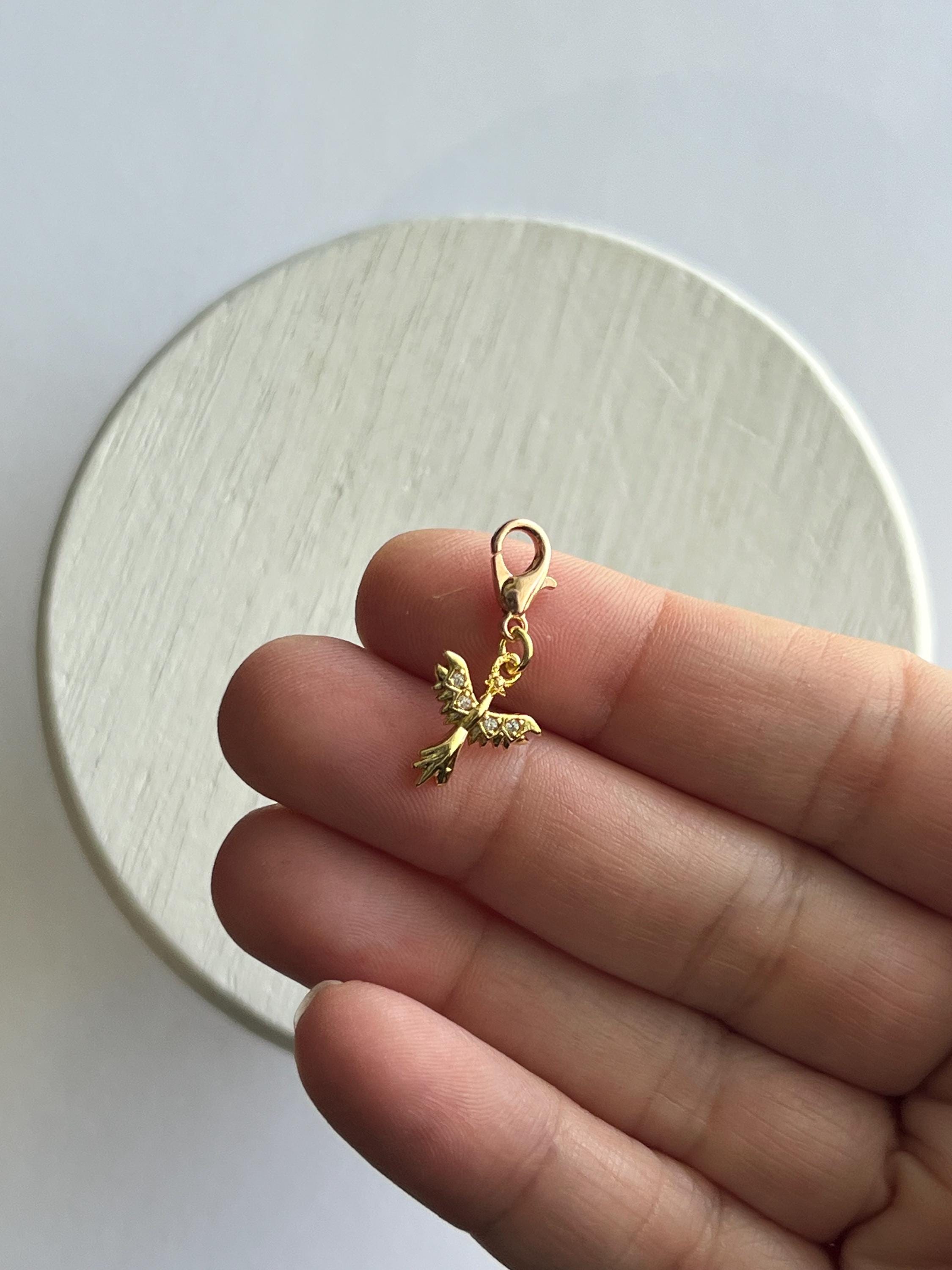 18K Gold Charm- Phoenix - Etsy