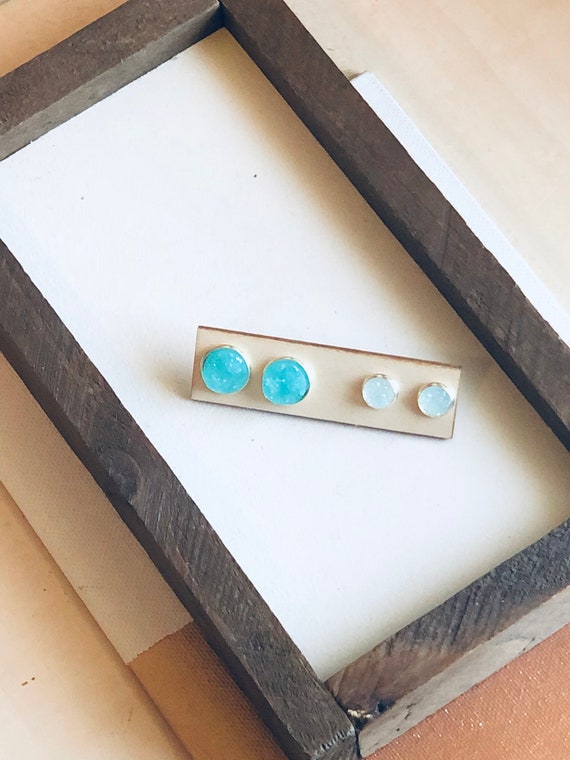 Turquoise Mommy and Me Stud Set