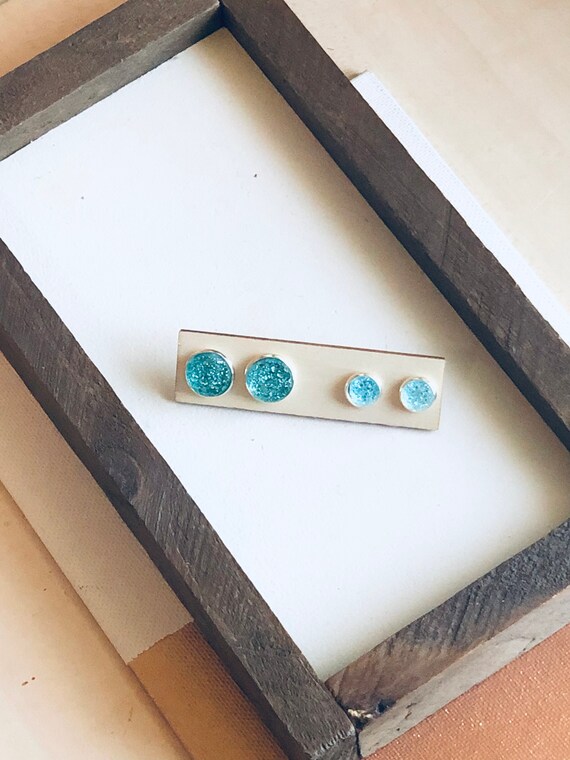 Light Blue Mommy and Me Stud Set