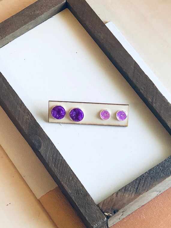 Purple Mommy and Me Stud Set