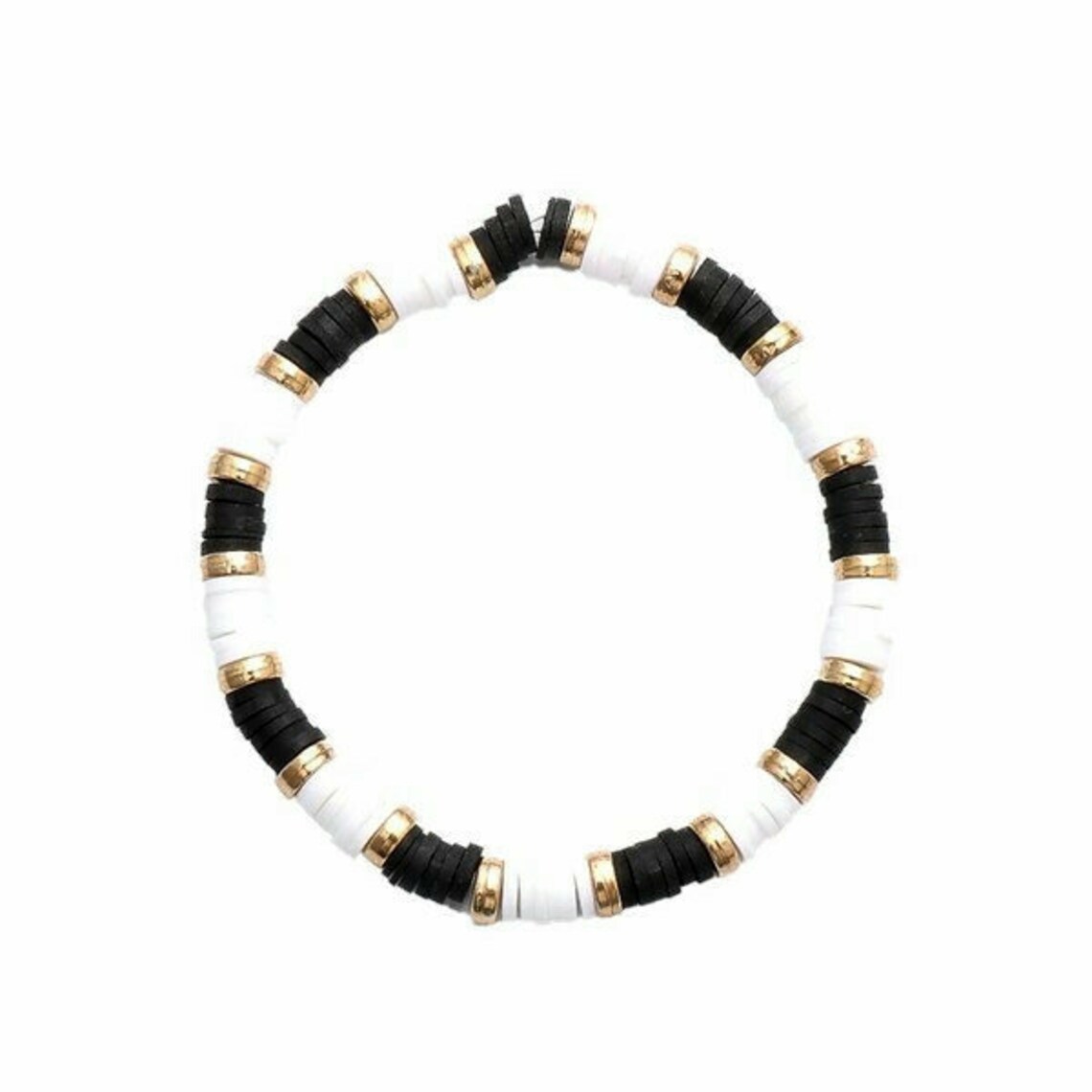 Black and White Clay Bead Bracelets Etsy