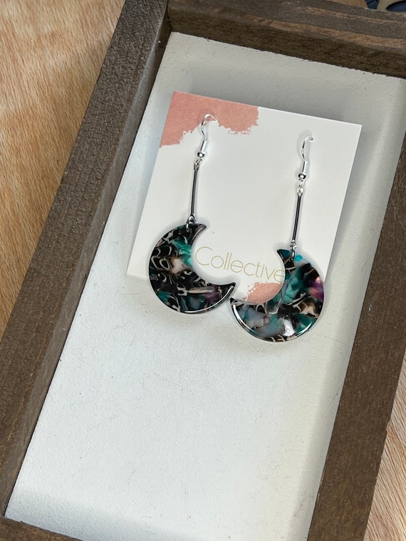 To the Moon and Back Cellulose Drop Earrings