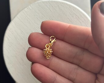 Gold Charm- Pinecone