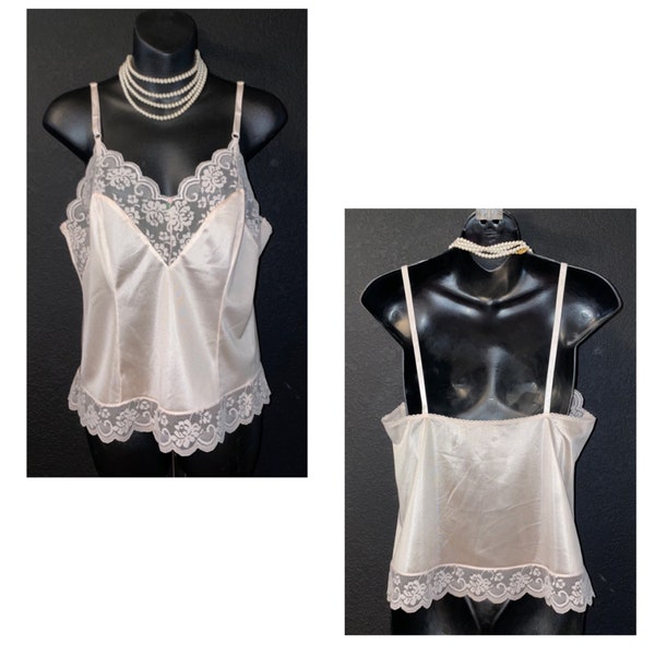 Exclusive Collection - 1990's MAIDENFORM "Chantilly" Lace Trim Half Slip Camisole 36