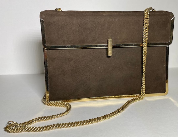 MOD Vintage 1960 s Original Robert Bestien Chocolate Brown Suede Shoulder Full Size Purse Handbag Etsy