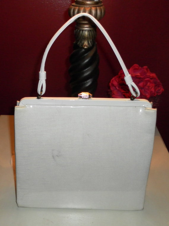 Vintage 1960's "SOURE' Bag" Beaded White Stylish … - image 5