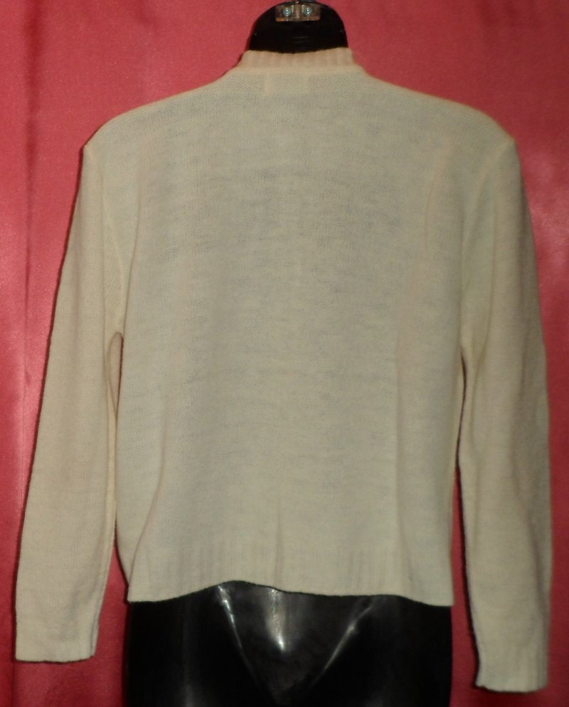 Vintage 1950's Virgin Turbo Orlon Acrylic Cardigan Sweater S