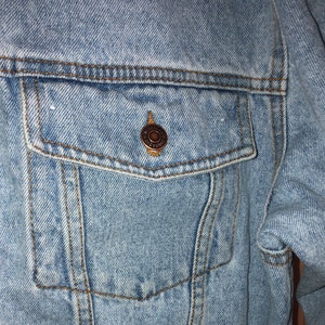 Vintage 1980's Jordache Mens Denim Blue Jean Jacket Distressed Acid Wash L image 3