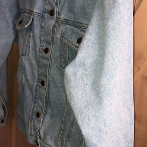 Vintage 1980's Jordache Mens Denim Blue Jean Jacket Distressed Acid Wash L image 6