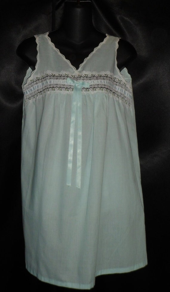 Vintage Baby Blue/Green 1950's Cotton SEARS Babyd… - image 3