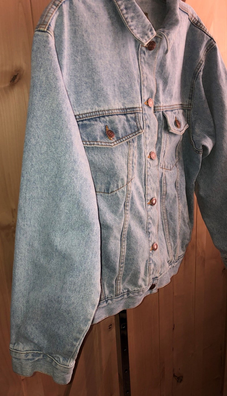Vintage 1980's Jordache Mens Denim Blue Jean Jacket Distressed Acid Wash L image 5