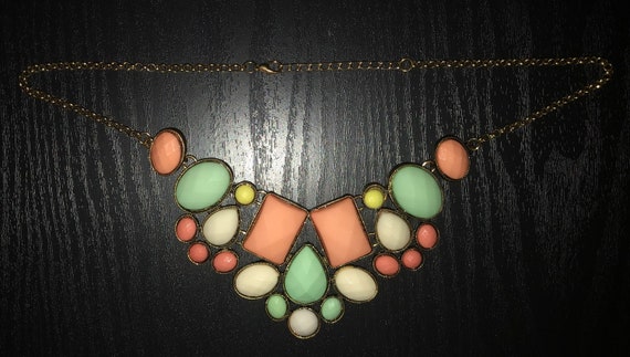 Vintage 70-80's MOD Costume Jewelry Necklace in P… - image 2