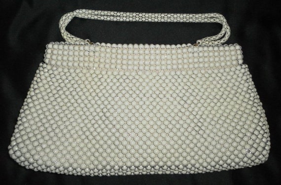 WWII 1940's Vintage WHITING & DAVIS White Mesh Sh… - image 1