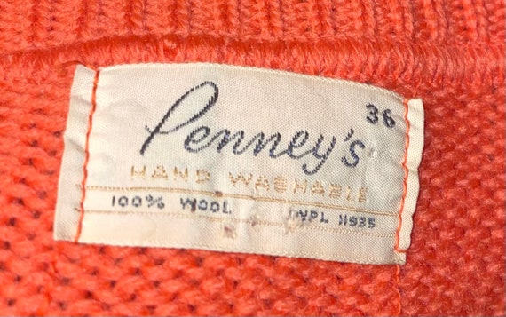 Superb Vintage 1940-50's PENNEY'S Coral Orange 10… - image 6