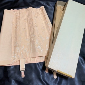 OLD STORE STOCK Vintage 1920-30's Satin Stitch Peach Brocade Corset w/ 4 Metal Garters 28 Style 301 image 1