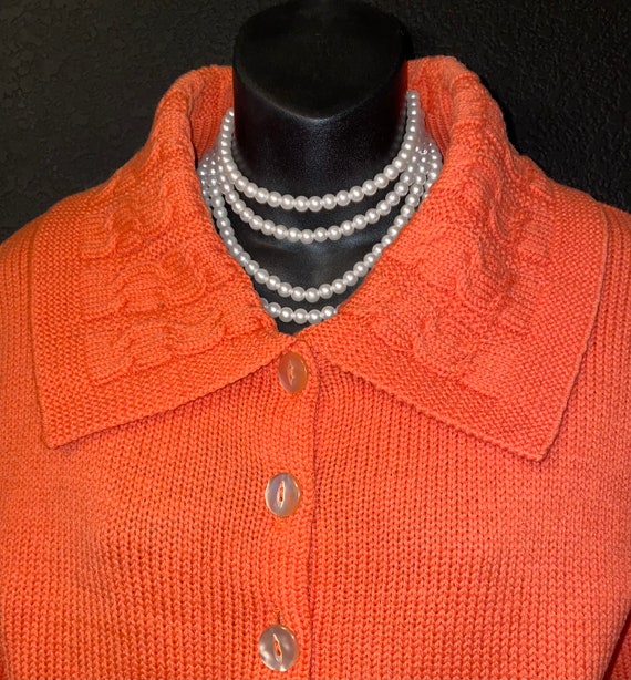 Superb Vintage 1940-50's PENNEY'S Coral Orange 10… - image 4