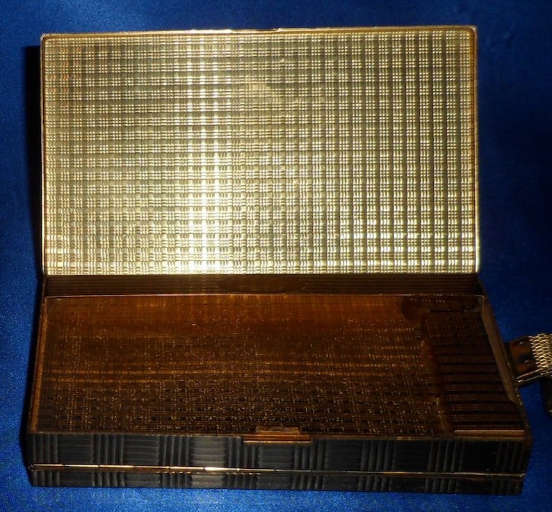 Vintage Evans Elegance Gold Basket Weave Design Make Up Clutch Purse Handbag Wristlet image 3