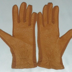 Vintage Beautiful VAN RAALTE &quot;Flex Fit&quot; Brown Leather Driving Gloves One Size Fits All - Small