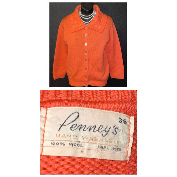 Superb Vintage 1940-50's PENNEY'S Coral Orange 10… - image 1