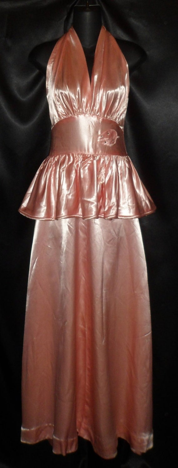 The Most Opulent Vintage 1940's Rayon Satin Halter