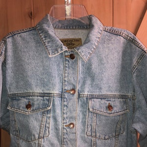 Vintage 1980's Jordache Mens Denim Blue Jean Jacket Distressed Acid Wash L image 4
