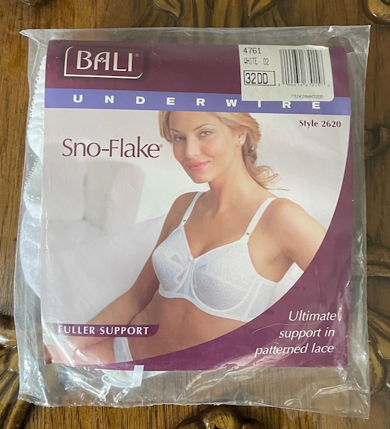 Last One New/old Stock Bali sno-flake Underwire Full Coverage White Bra  2620 32DD 