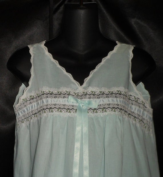 Vintage Baby Blue/Green 1950's Cotton SEARS Babyd… - image 2