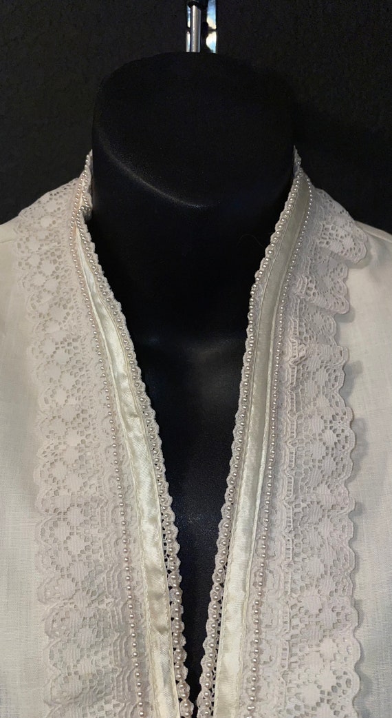 1970's Vintage Off White Fancy Frilly Lace & Faux… - image 5