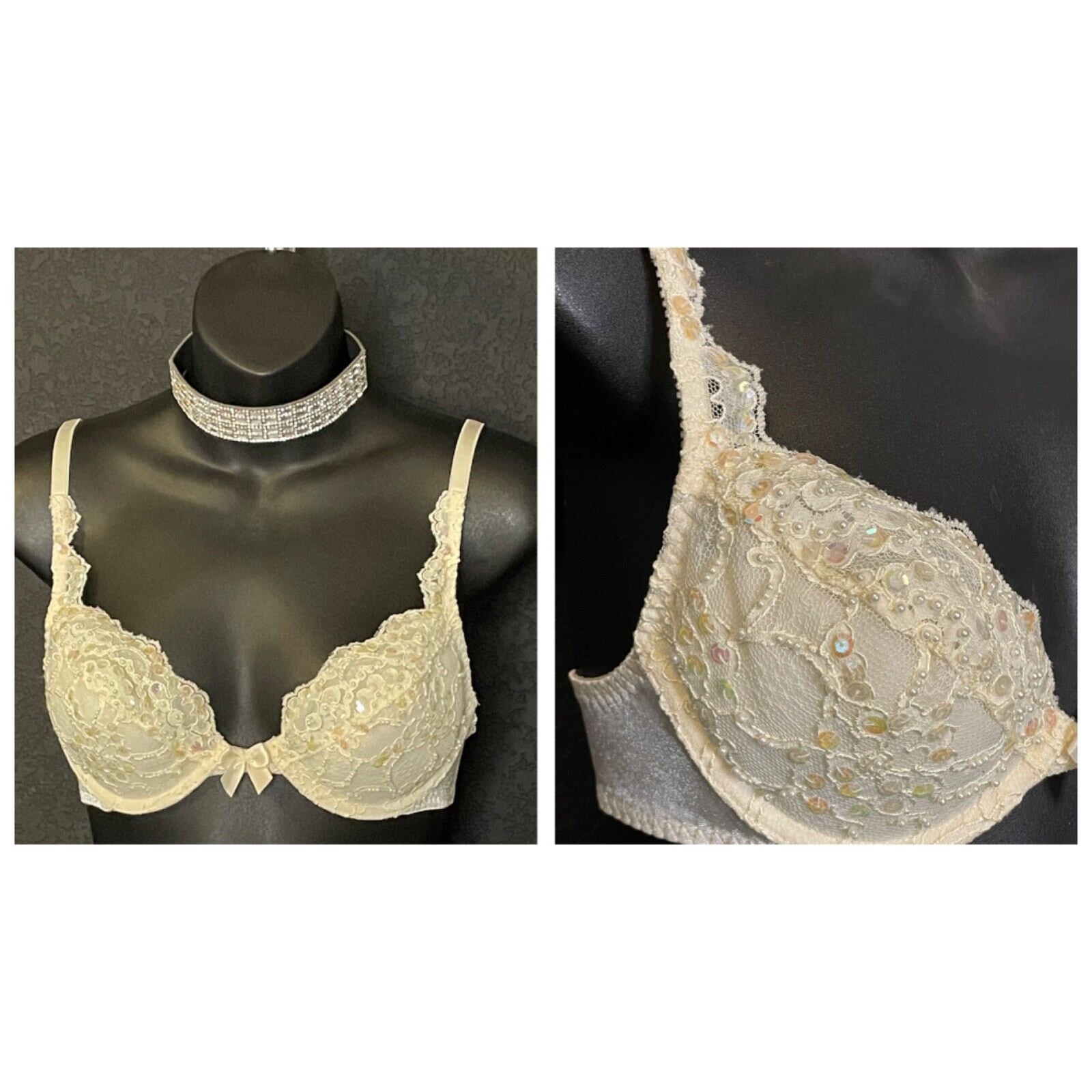 Victoria's Secret Vintage 1980s Gold Label Purple Lace Bra 34B/32C 