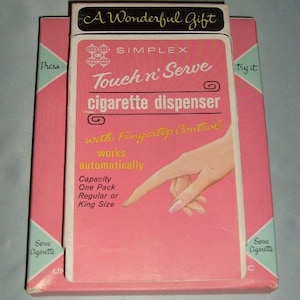GREAT GIFT!  Vintage 1950&#39;s Simplex &quot;Touch n&#39; Serve&quot; Cigarette Dispenser In Original Box