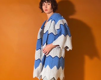 The Moody Blues Zigzag Crocheted Coat