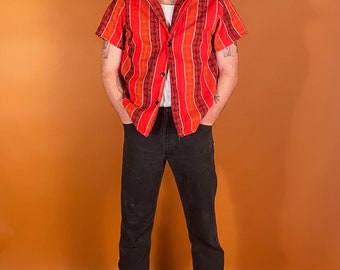 Woven Red and Black Deadstock Cabana Shirt