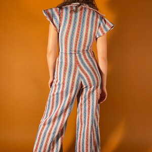 Red White And Blue Striped Disco Jumpsuit Etsy