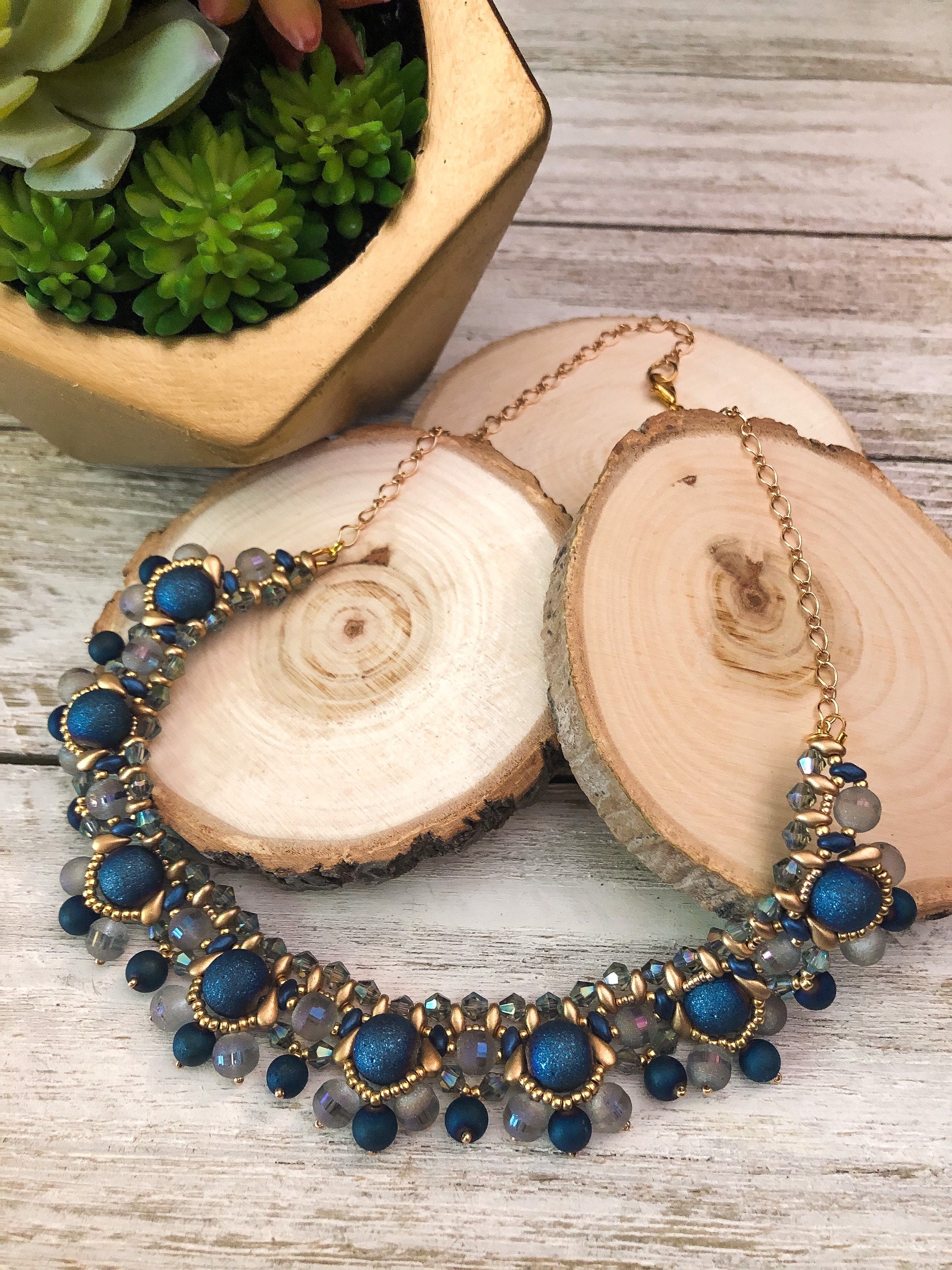 Blue Sparkle Jewelry Set Necklace Earrings and Bracelet - Etsy Ireland