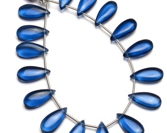 Swiss Blue Topaz Color Hydro Quartz Faceted 15x8MM Size Tie Shape Briolette Beads 7 Inch Full Strand Super Fine Quality Beads