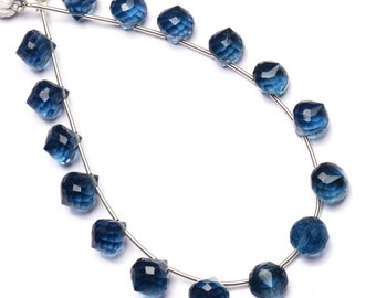 Swiss Blue Topaz Color Hydro Quartz Faceted 15x8MM Size Tie Shape Briolette Beads 7 Inch Full Strand Super Fine Quality Beads