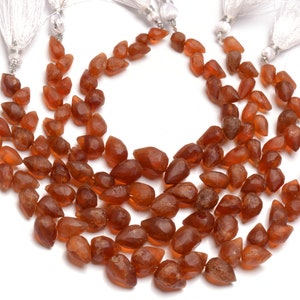 Natural Gem Hessonite 8x6 to 11x8 mm Size Rough Flower Buds Shape 7" Strand