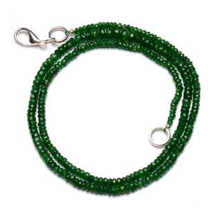 Natural Gemstone Tsavorite Faceted 3 to 5mm Size Rondelle Beads 18 Inch Full Strand Very Rare Gem Beads Necklace Green Garnet
