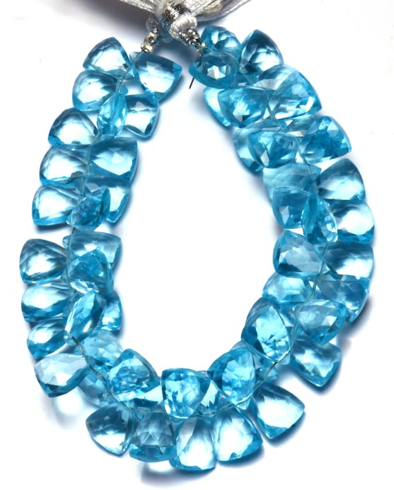 Blue Topaz Color Hydro Quartz Faceted 10x8MM Trinagular Etsy