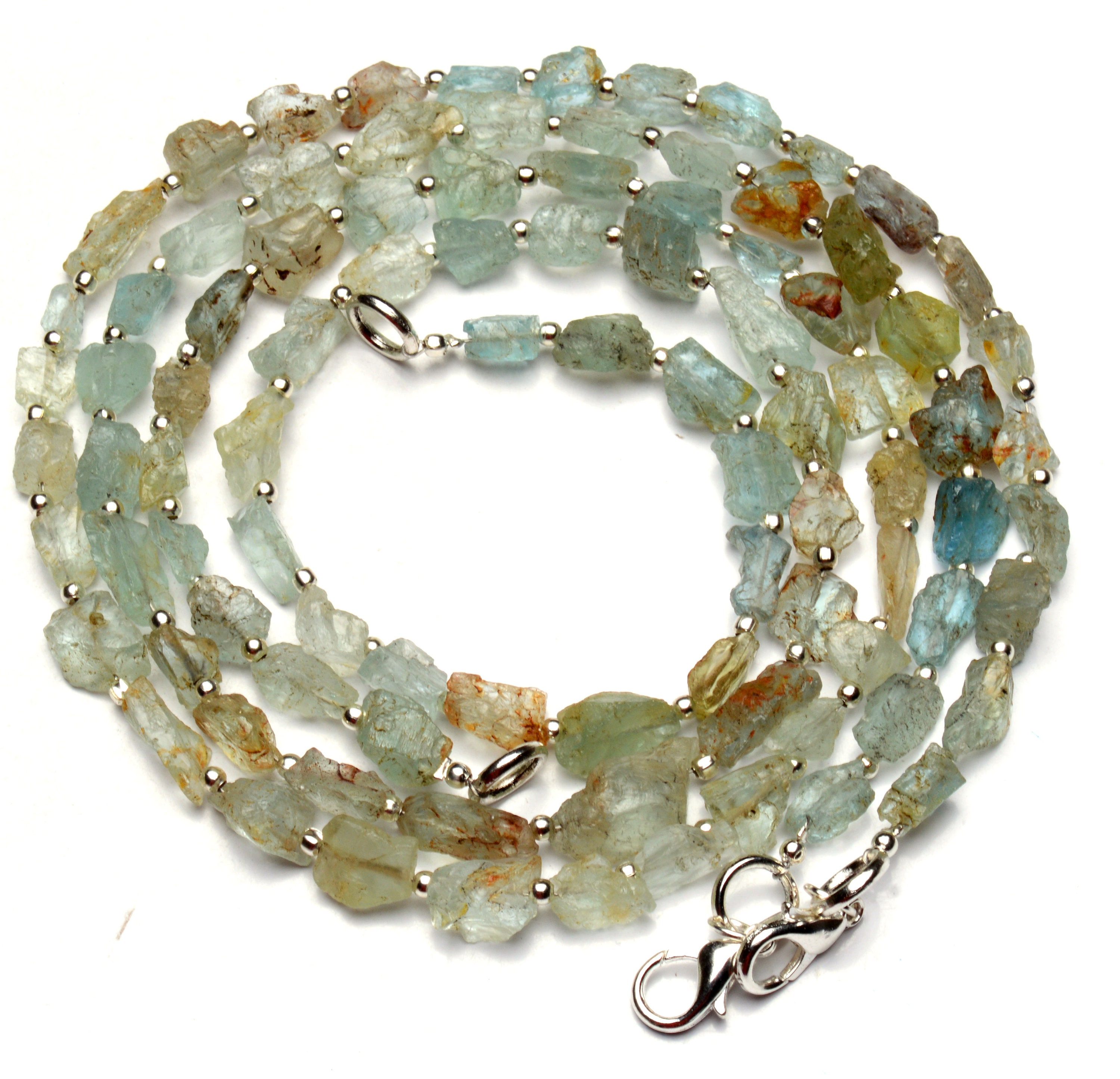 Natural Gem Aquamarine Rough Unpolished Nugget Beads Necklace | Etsy