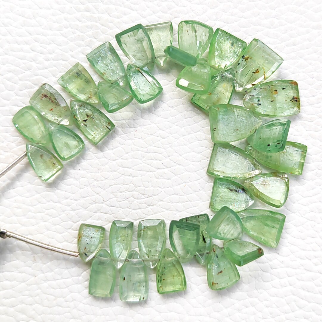 Natural Mint Green Kyanite Gem 9x5 to 13x9 Mm Size Faceted Triangular Beads 5 Inch Strand Etsy