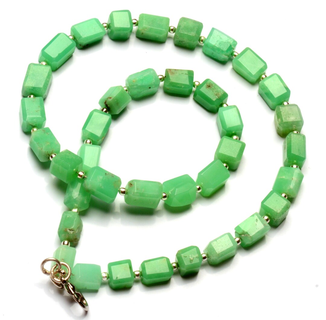 天然クリソプレーズ宝石 7～10 mmサイズ ファセットカット ナゲット