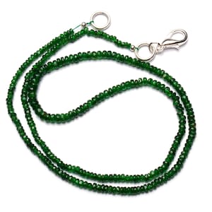 Natural Gemstone Tsavorite Faceted 3 to 4mm Size Rondelle Beads 18 Inch Full Strand Very Rare Gem Beads Necklace Green Garnet