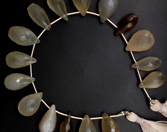 natural multicolor moonstone gem, 16x10 to 19x11 mm size teardrop shape beads, 7 inch strand